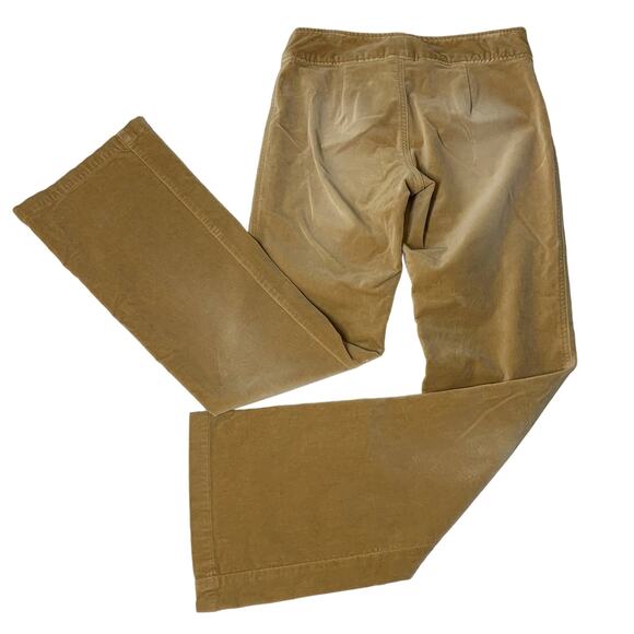 EXPRESS Stretch Tan Velvet Flare Pants Size 3/4 - Picture 2 of 8